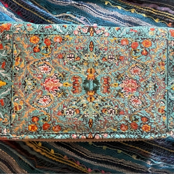 Sparkly blue and gold wallet. Measures approximately 6 x 4”. New without tags. - Picture 2 of 8